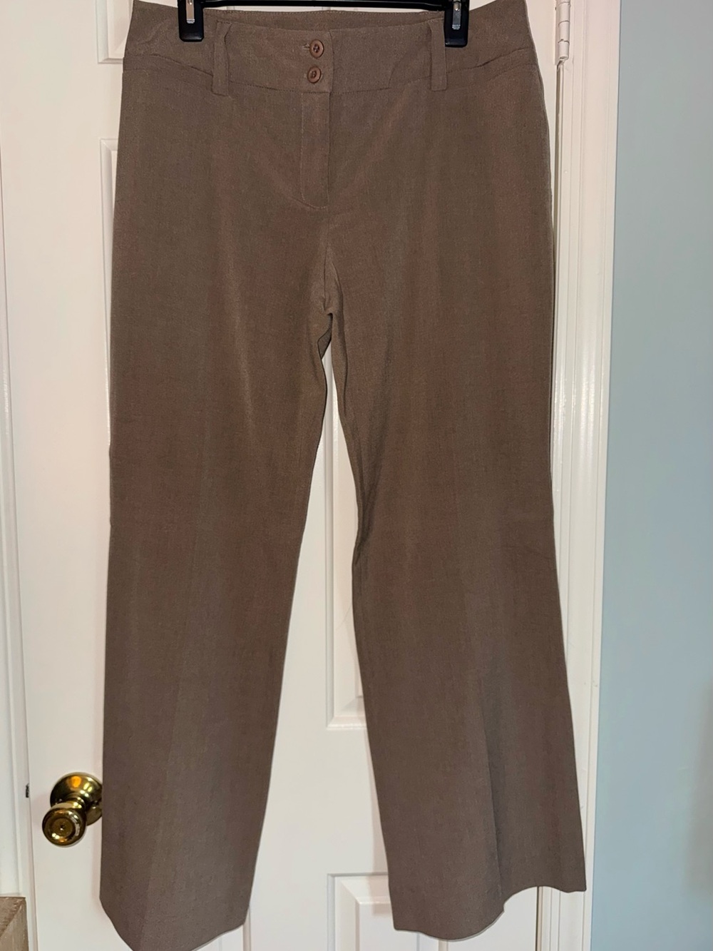 AB Studio Corduroy Straight-Leg Pants in Brown